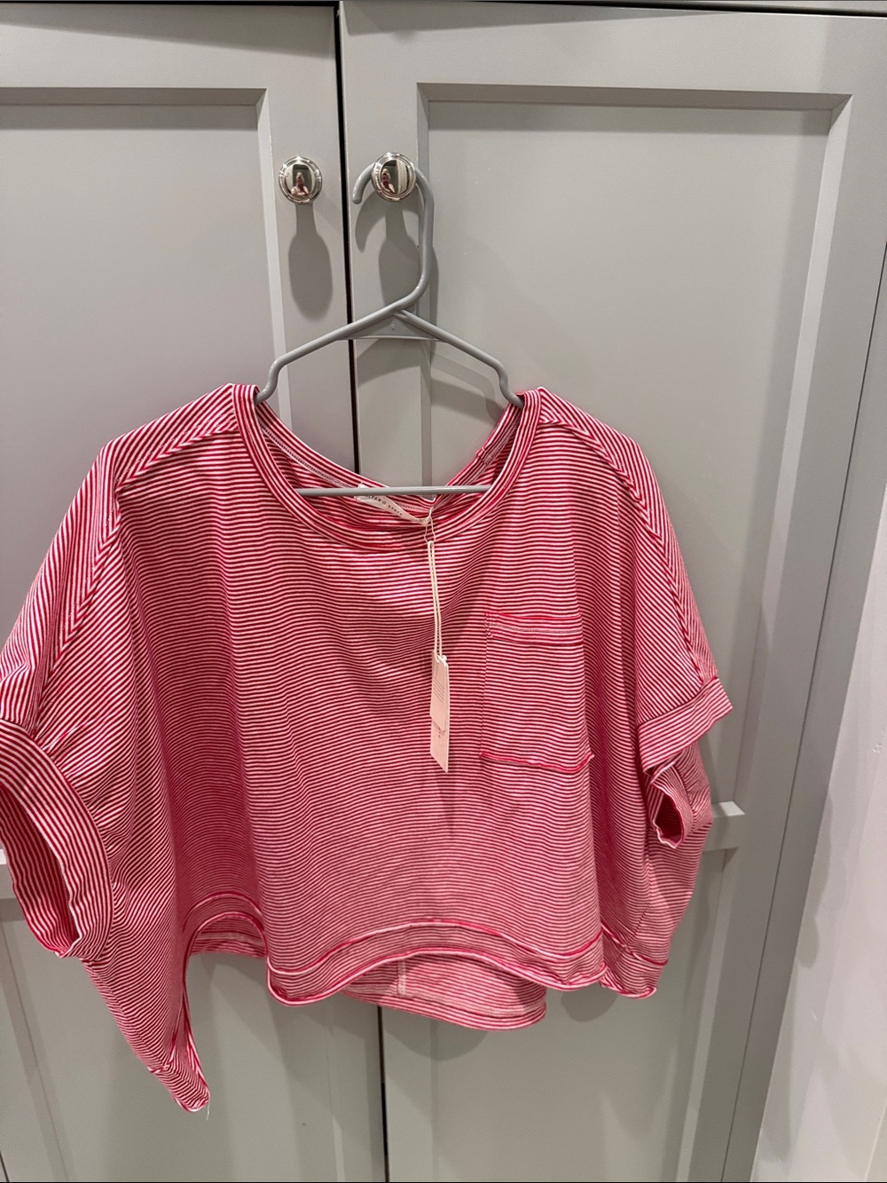 Relaxed Red Stripe Women's Top